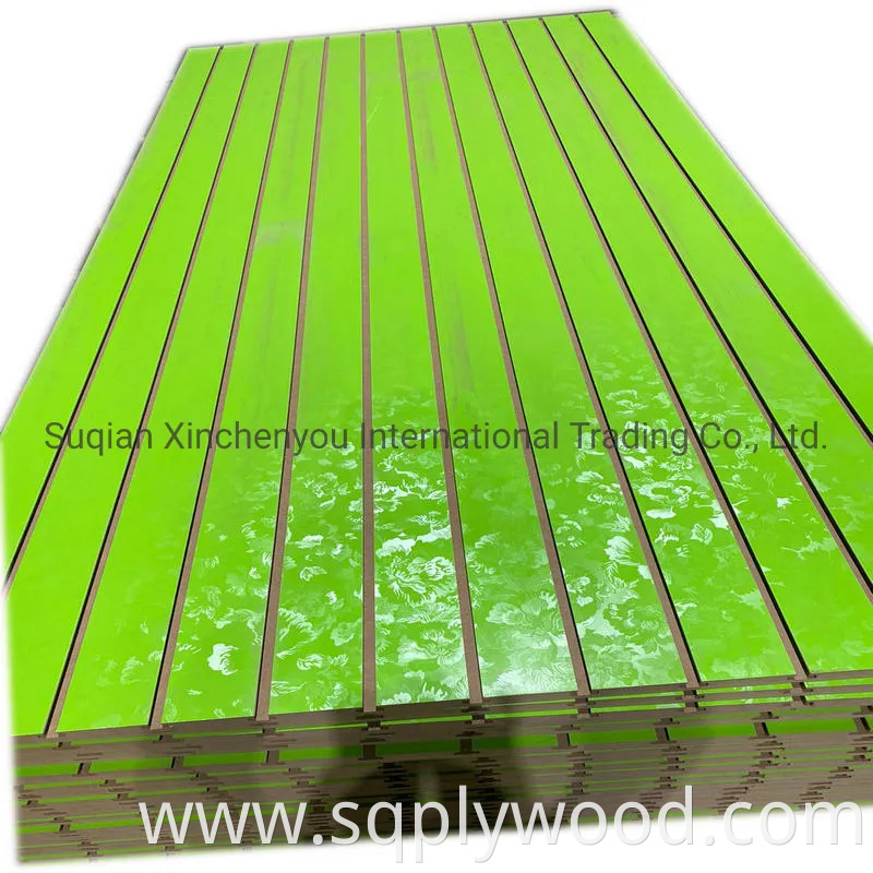 China Factory Produce 7-11 grooves Melamine Faced MDF/Slot MDF